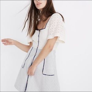 Madewell x The New Denim Project patchwork square neck dress